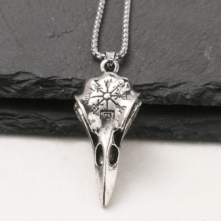 

Rock Punk Hip Hop Crow Skull Alloy Stainless Steel Necklace