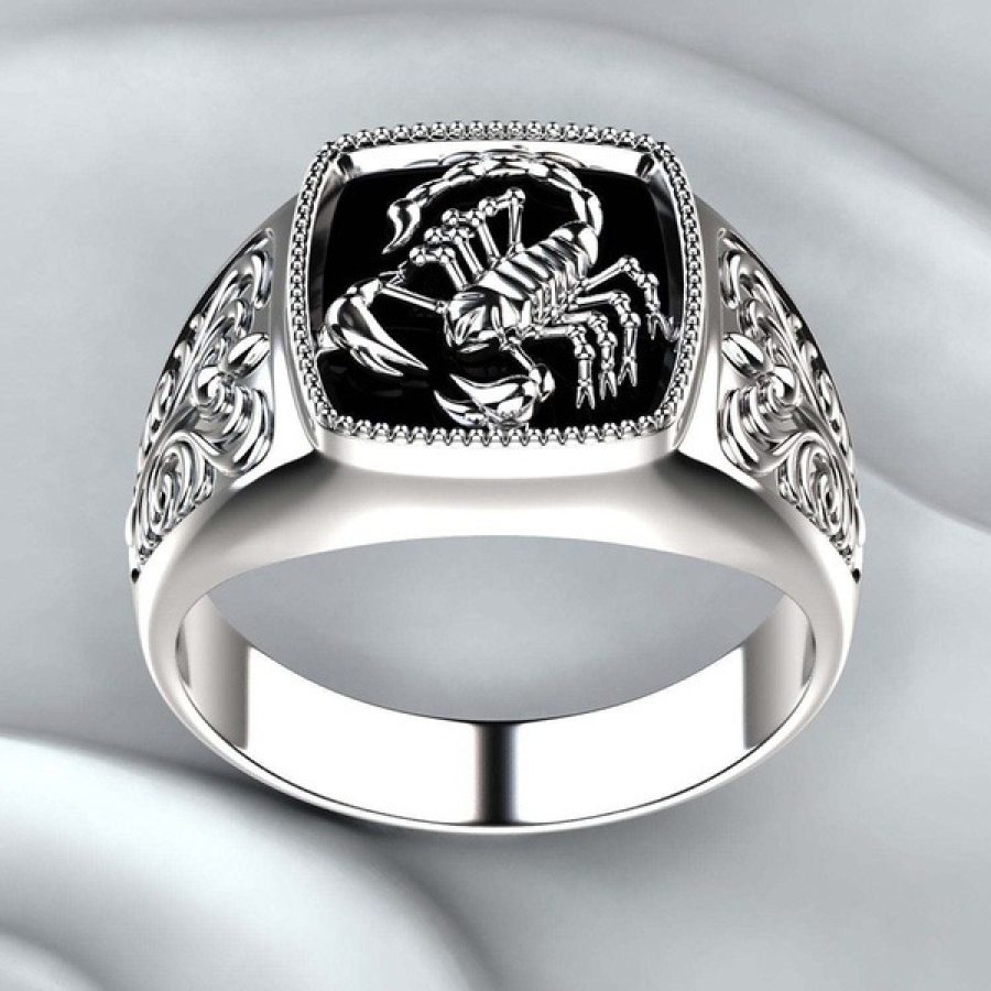 

Кольцо с черепом в стиле панк-рок кольцо с тиснением в стиле ретро-Скорпиона кольцо с открытой регулировкой
