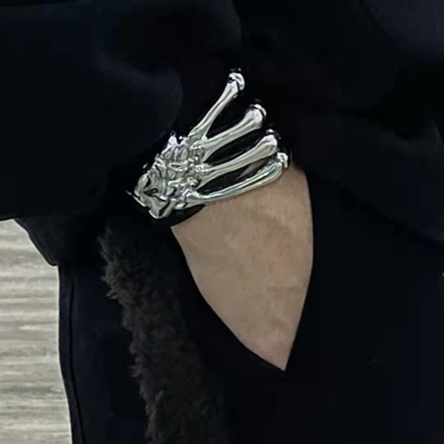 

Punk Rock Dark Style Verstellbares Armband Armband Totenkopf Geisterkralle Armband