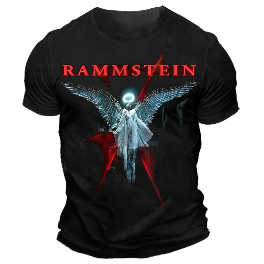 

Camiseta De Manga Corta Con Cuello Redondo Y Estampado Vintage De Rammstein Rock Band Para Hombre