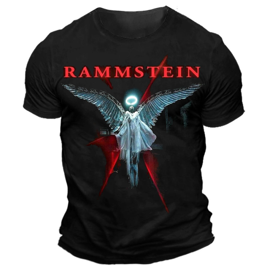 

T-shirt à Manches Courtes Et Col Rond Vintage Rammstein Rock Band Pour Hommes