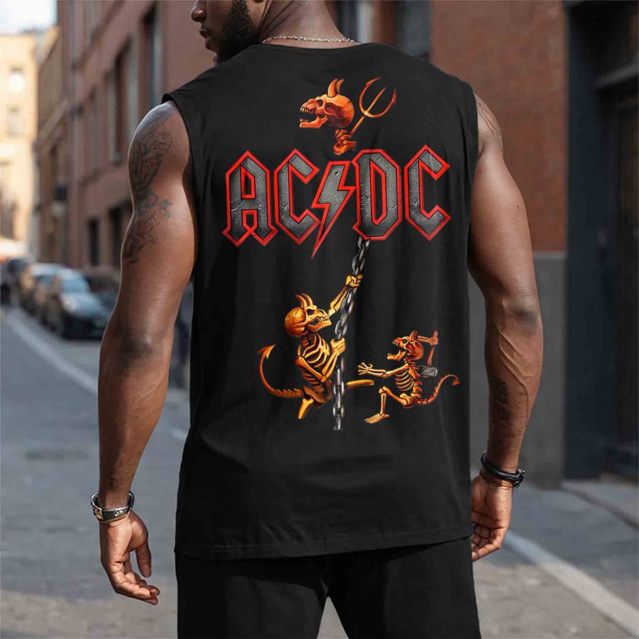 

Herren ACDC Rock Band Hells Weste Lässiges Tanktop