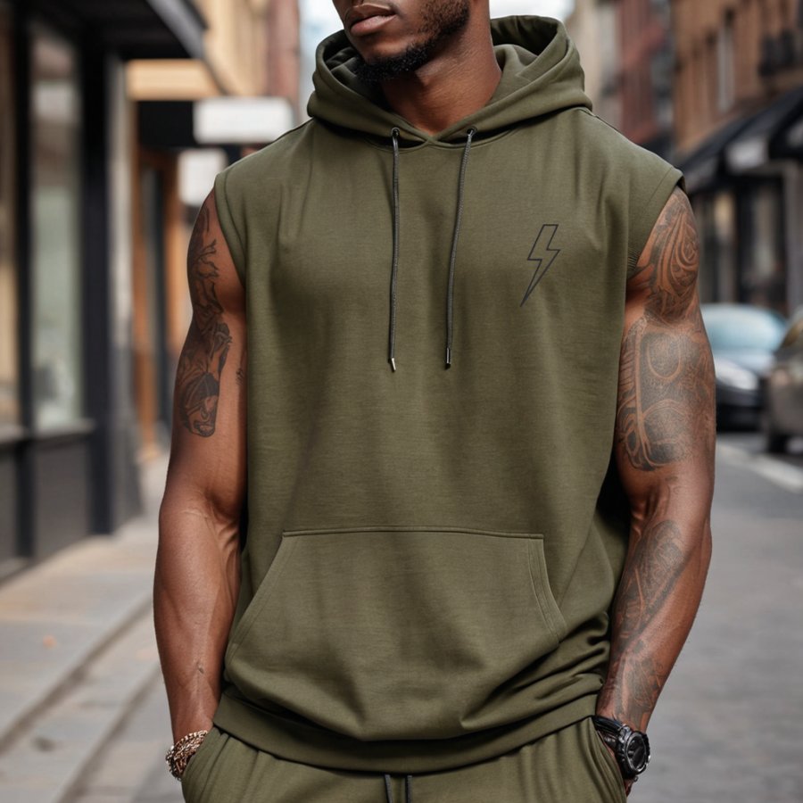 

Ärmelloser Kapuzenpullover Mit Vintage-Hells-Bells-ACDC-Aufdruck Für Herren