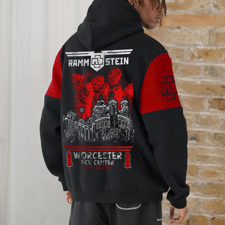 

Sudadera Con Capucha Informal De Gran Tamaño Con Retazos Sueltos De Rammstein Rock Band Para Hombre