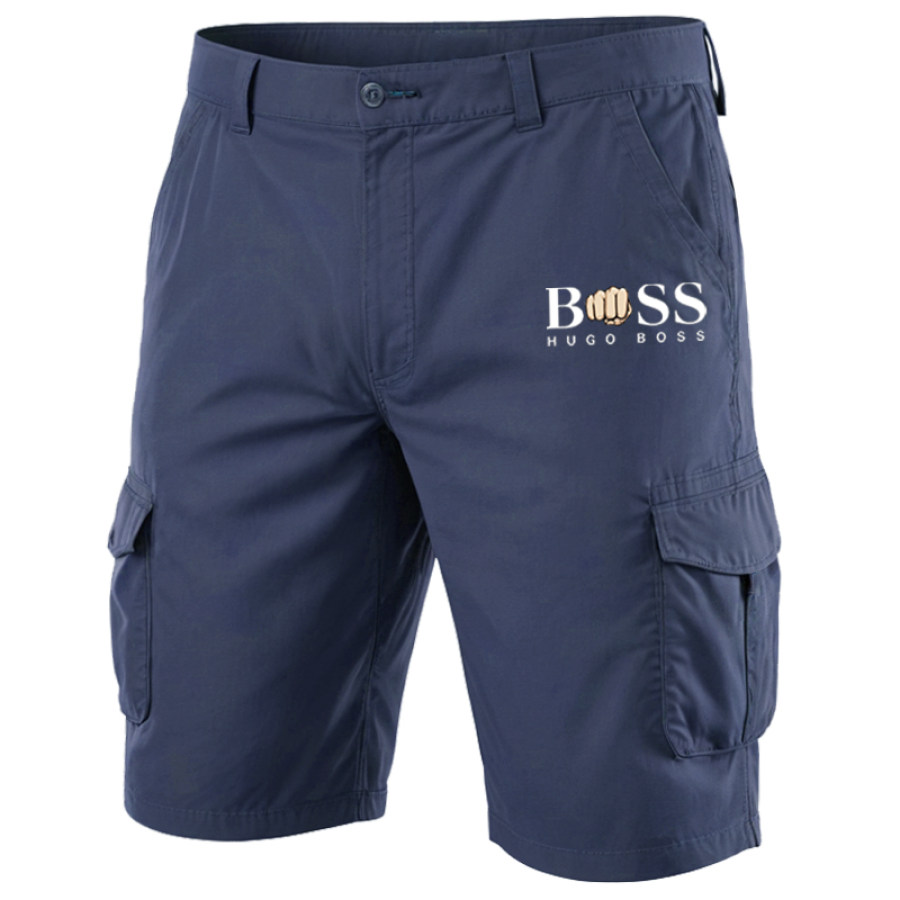 

Pantalones Cortos De Ocio Al Aire Libre Con Bolsillo Con Estampado Boss Para Hombre