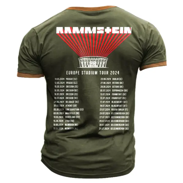 Men's Vintage Rammstein Rock Band Europe Stadium Tour 2024 Color Block ...