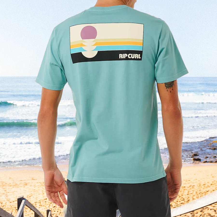 

Camiseta Extragrande De Manga Corta Holgada Rip Curl Surf Poster Beach Para Hombre