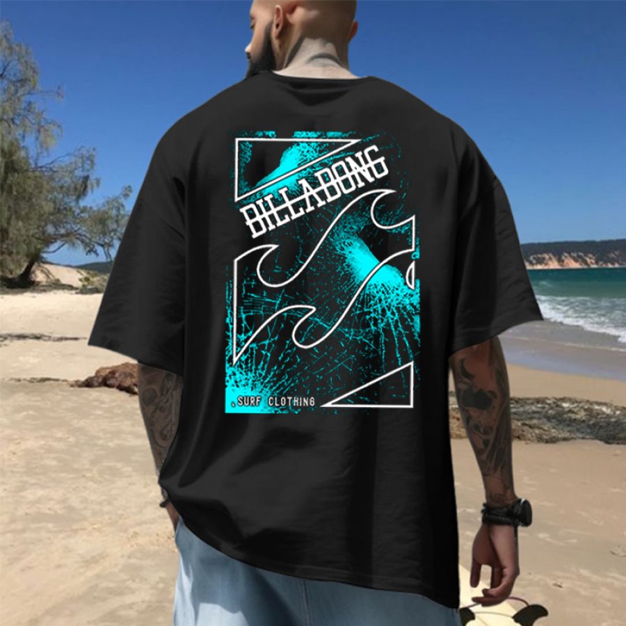 

Camiseta Extragrande De Manga Corta Holgada Rip Curl Surf Poster Beach Para Hombre