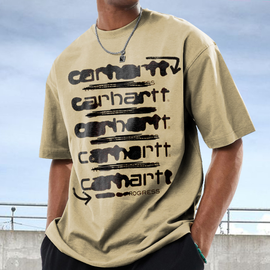 

Camiseta De Hombre Carhartt Oversize Con Estampado De Grafiti Y Letras Vintage