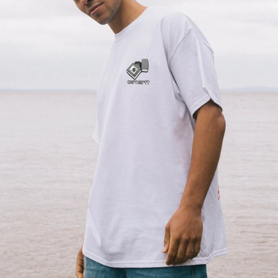 

T-shirt Décontracté Imprimé Surf Beach Pour Hommes Carhartt