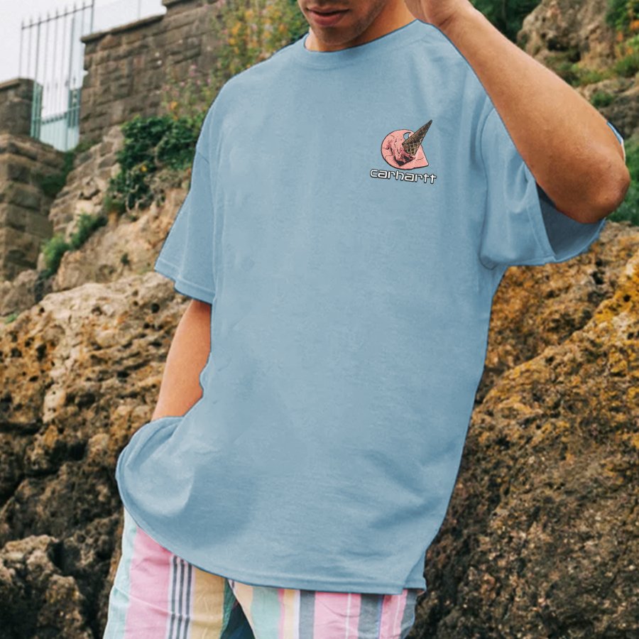 

T-shirt Décontracté Imprimé Surf Beach Pour Hommes Carhartt