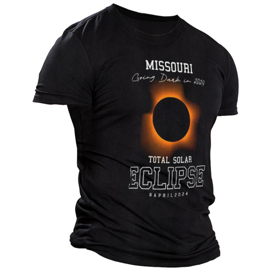 

Men's Vintage Total Solar Eclipse Element Printed T-shirt