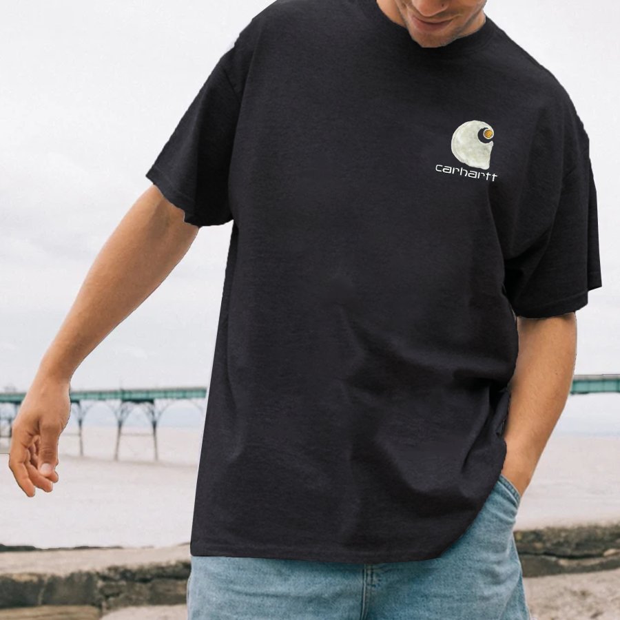 

Men's Vintage Carhartt Printed Surf Beach Everyday Casual T-shirt