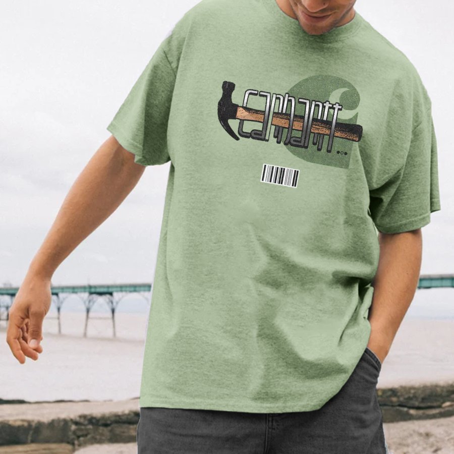 

Men's Vintage Carhartt Printed Surf Beach Everyday Casual T-shirt