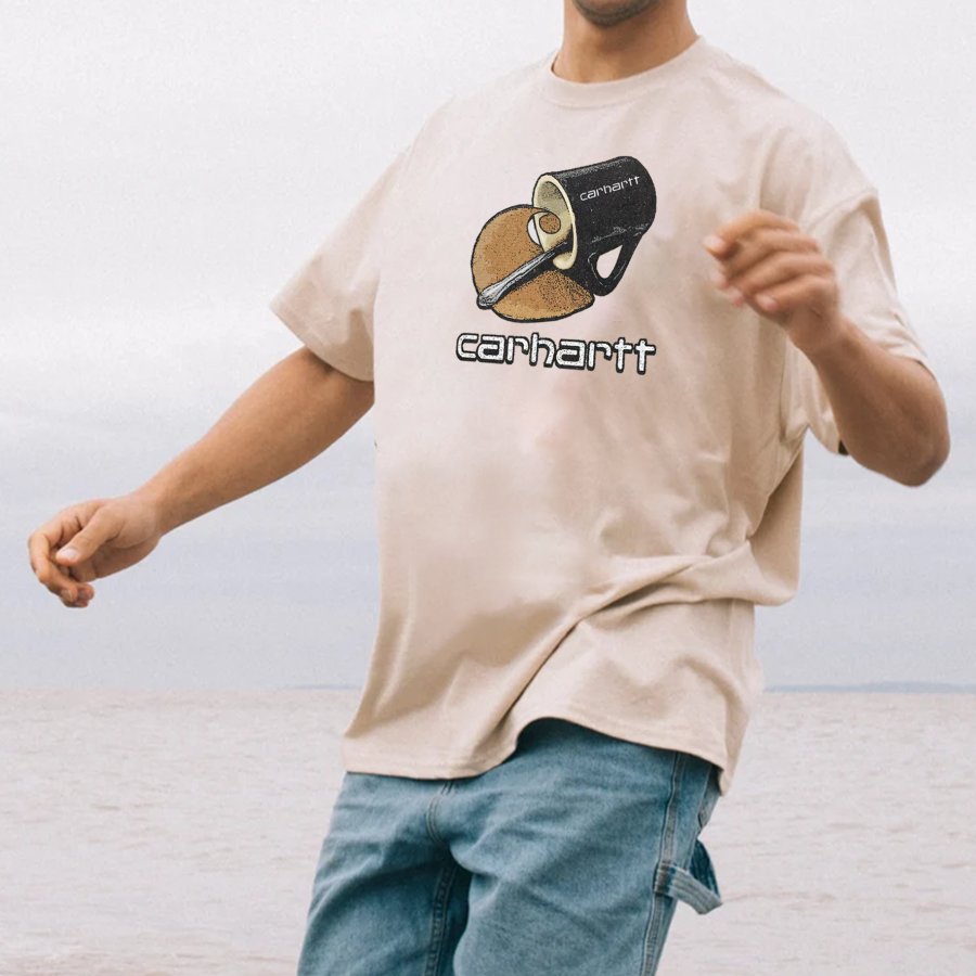 

Мужская повседневная повседневная футболка с принтом Carhartt Surf Beach