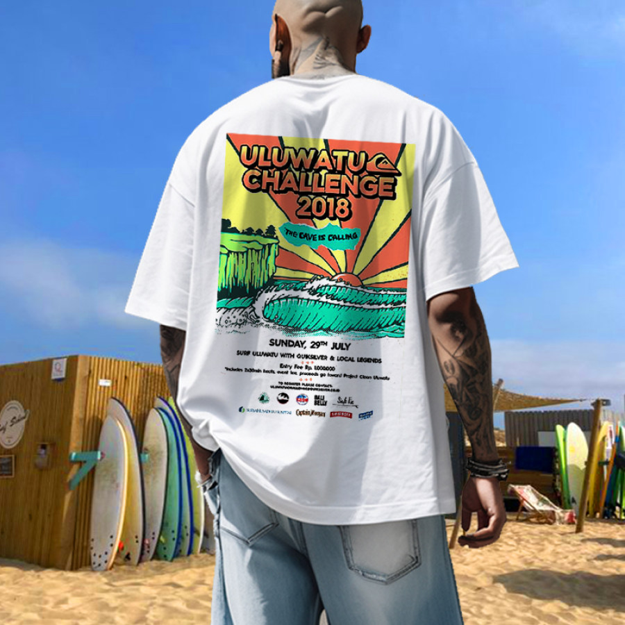 

T-shirt à Manches Courtes Et Col Rond Imprimé Quiksilver Surf Vacation Pour Hommes