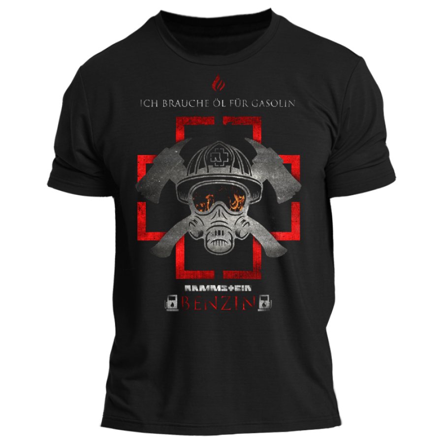 

Rammstein T-shirt Rétro Rock Punk Imprimé Pour Hommes