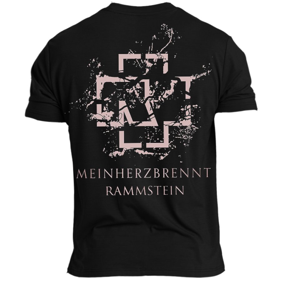 

Rammstein T-shirt Rétro Rock Punk Imprimé Pour Hommes