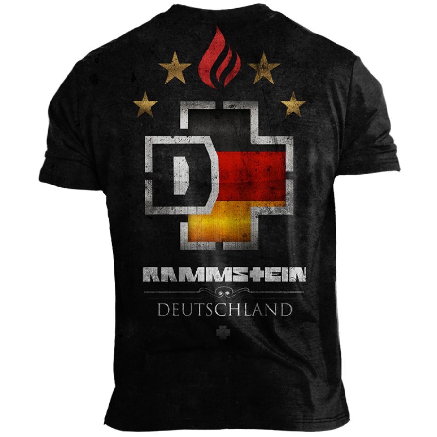 

Мужская футболка Rammstein с принтом в стиле ретро-рок-панк
