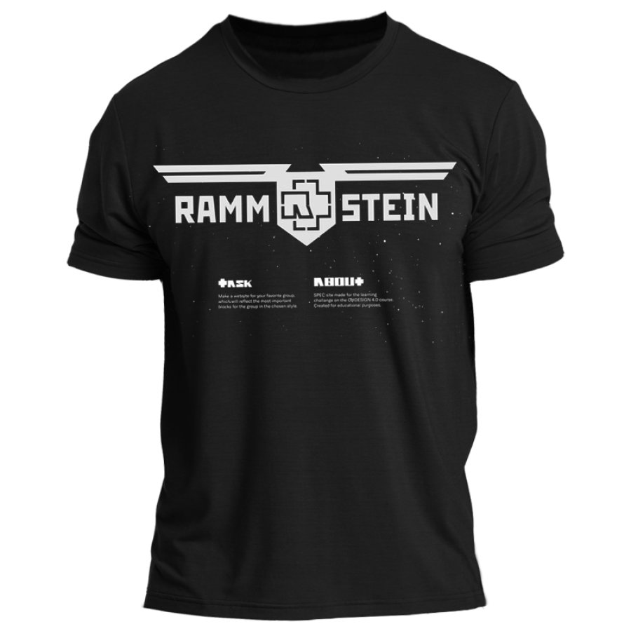 

Rammstein T-shirt Rétro Rock Punk Imprimé Pour Hommes