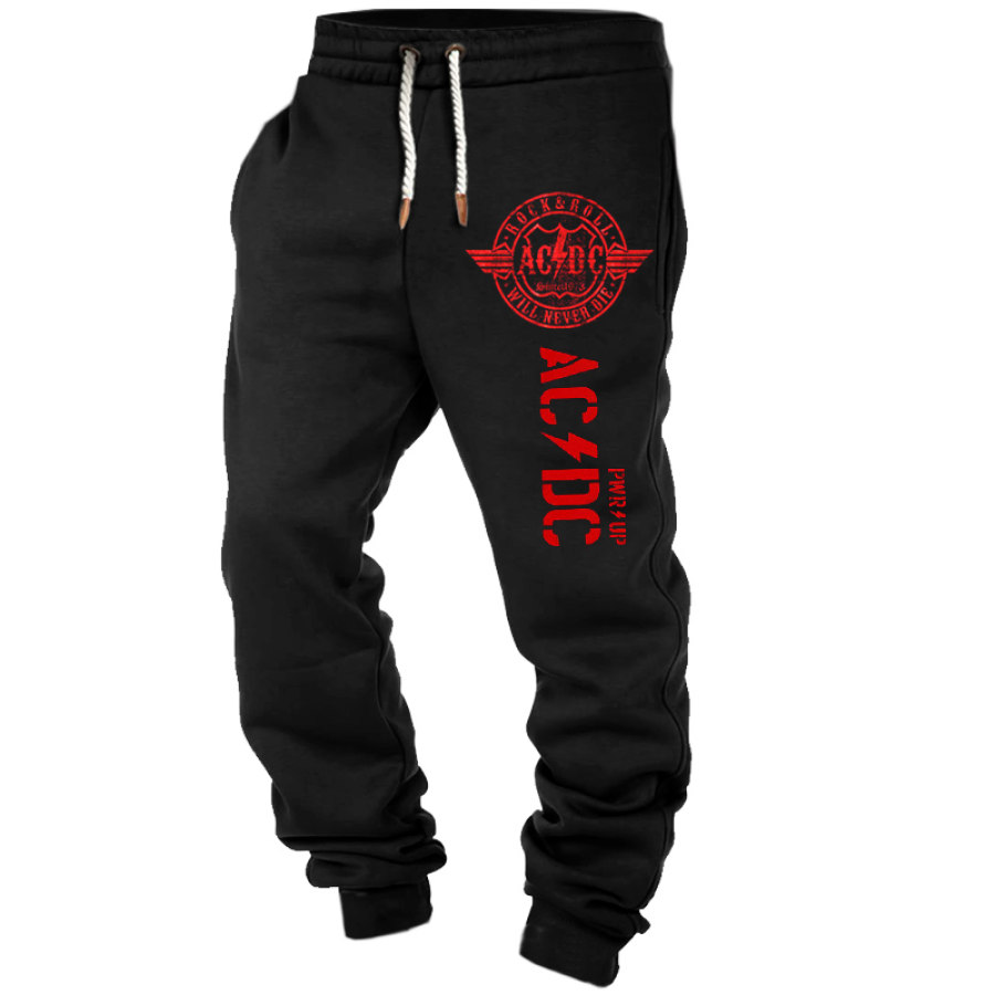 

Pantalon De Survêtement Pour Hommes PWR UP Noir Par ACDC Rock Band Pantalon De Sport Vintage Décontracté