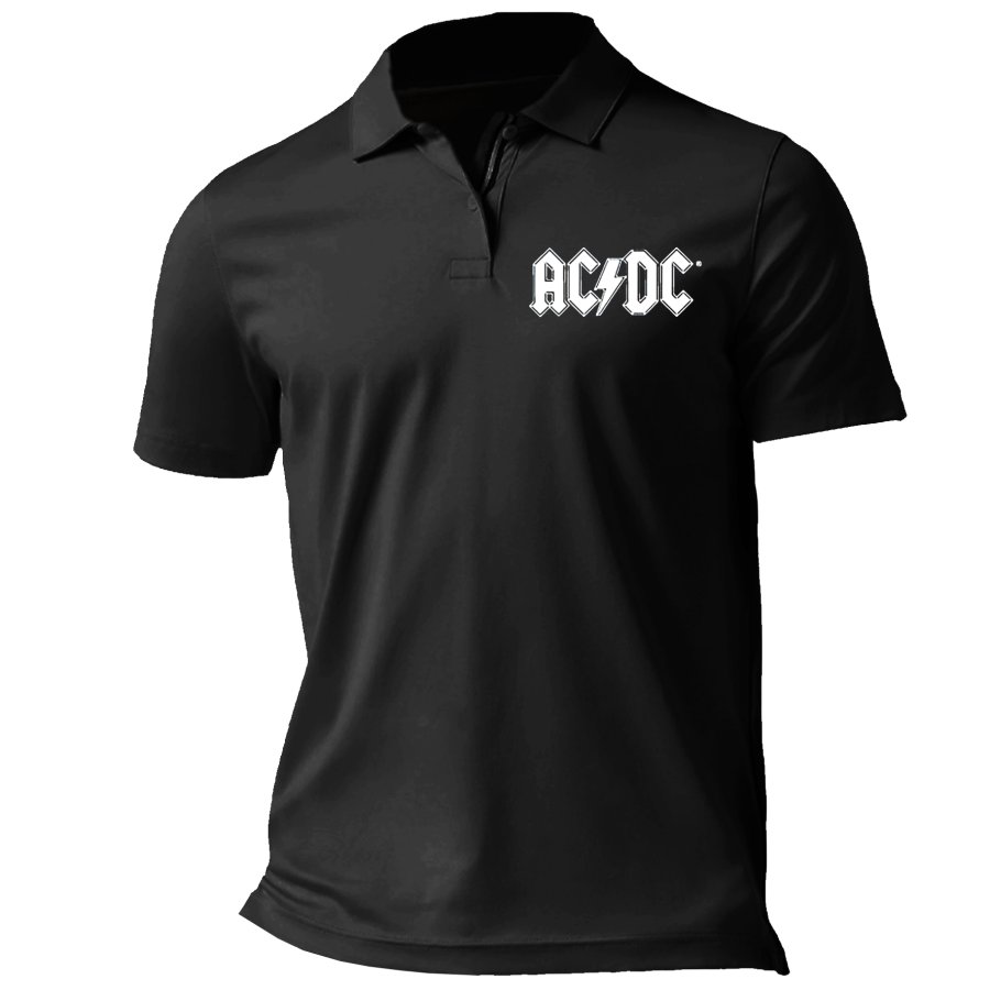 

Herren ACDC Rockband Gitarre Kurzarm Poloshirt