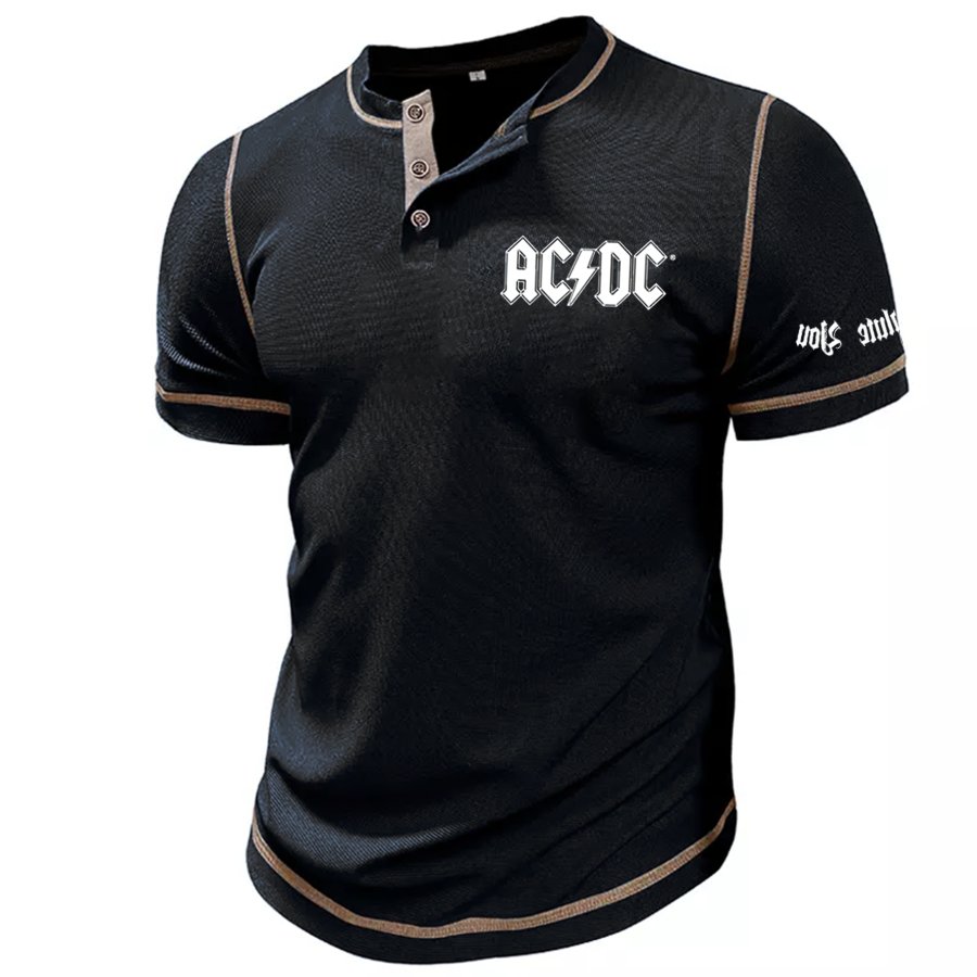 

Мужская винтажная футболка с круглым вырезом и короткими рукавами для рок-группы ACDC гитара