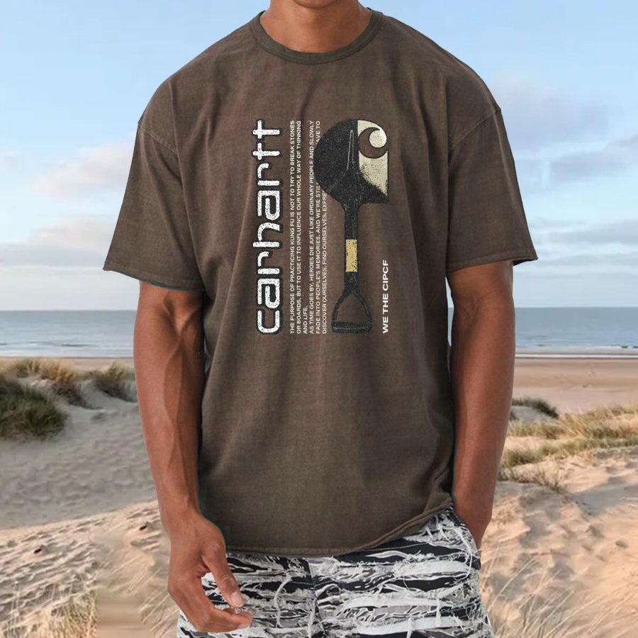 

Мужская винтажная повседневная повседневная футболка с принтом Carhartt Surf Beach
