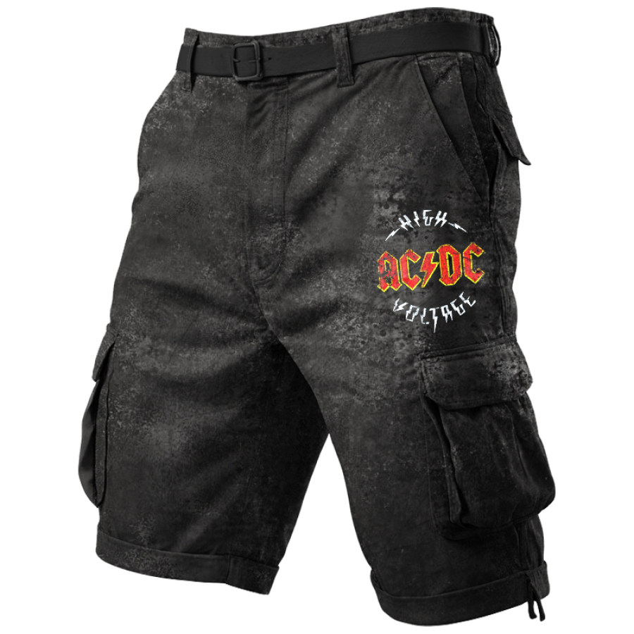 

Herren-Shorts Mit Vintage-Taschendruck Von Acdc Rock Band