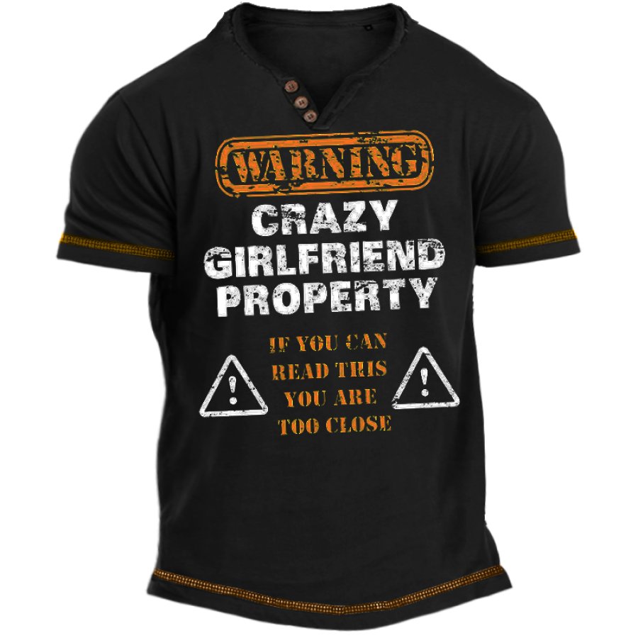 

Advertencia Crazy Girlfriend Property Regalos Del Día De La Madre De Los Hombres Regalos De Novia Camiseta
