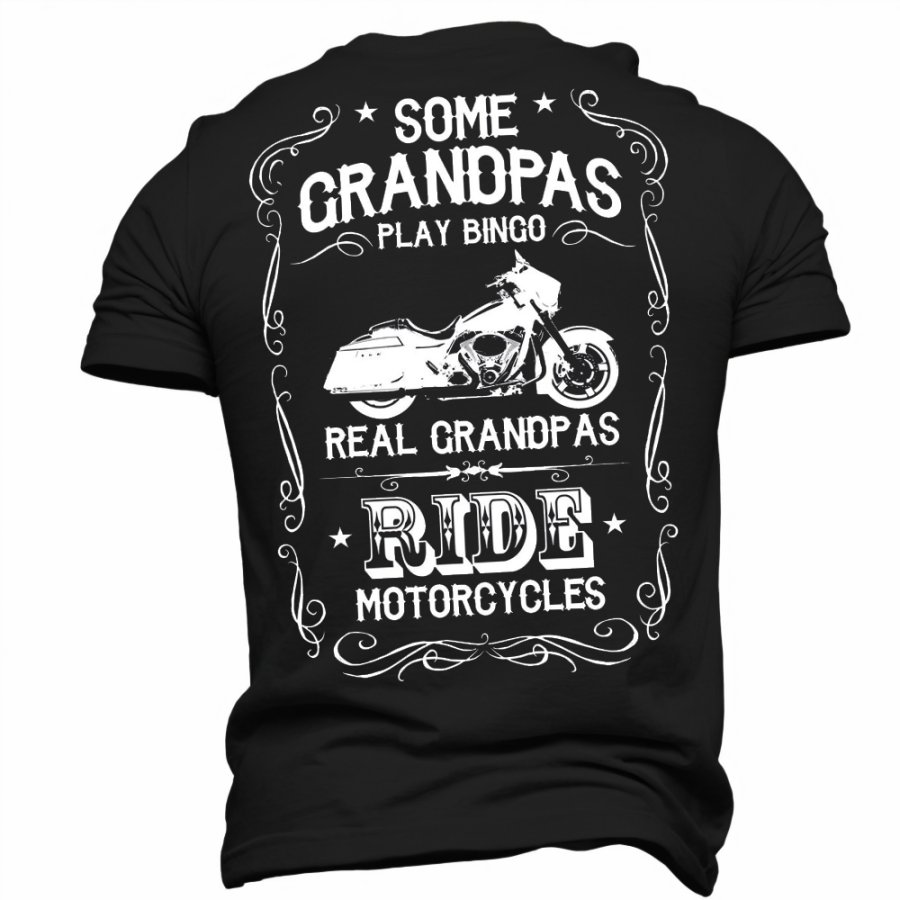

Мужская футболка с подарками на день отца Really Grandpas Ride Motorcycle
