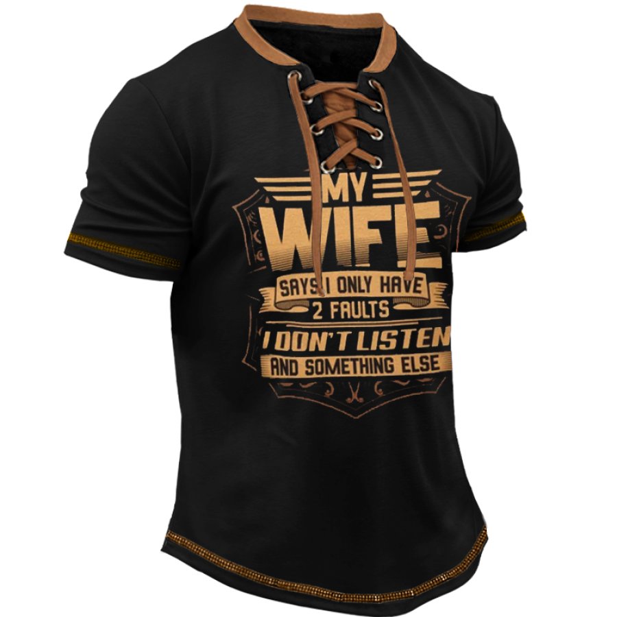 

T-Shirt Mit Aufschrift „Meine Frau Sagt Ich Habe Nur Zwei Fehler“ Für Männer Muttertagsgeschenke Für Die Freundin