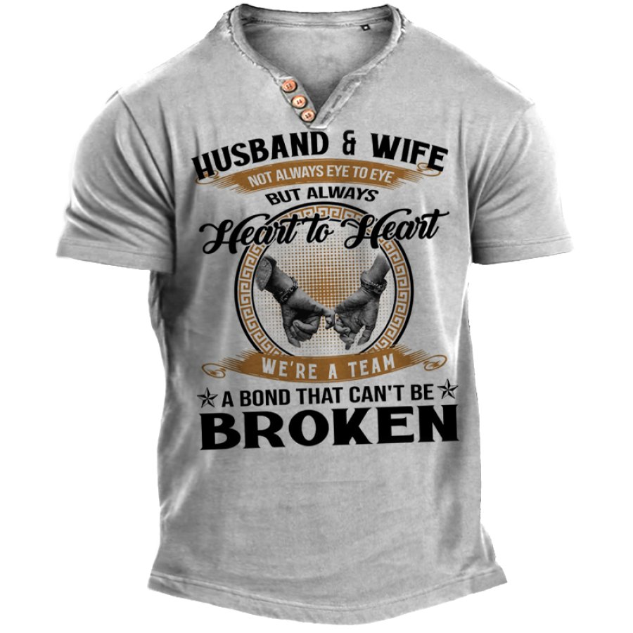 

Муж и жена не всегда с глазу на глаз но всегда от сердца к сердцу Мужская подарочная футболка на День матери