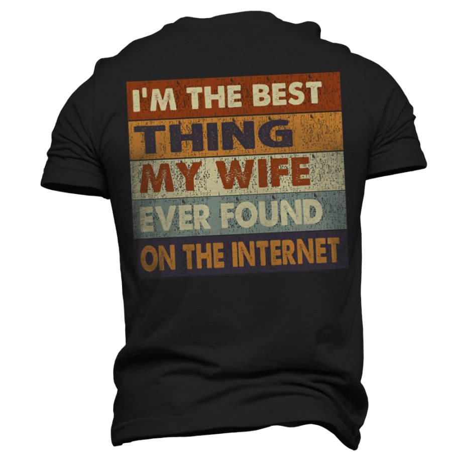 

Мужская футболка в подарок подруге на День матери «Я лучшая вещь которую когда-либо находила моя жена»