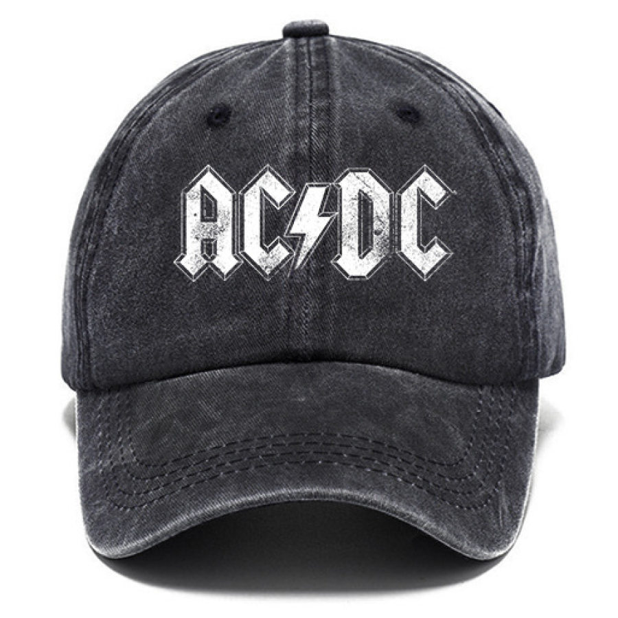 

Sombrero De Algodón Lavado Para El Sol Vintage ACDC Rock Band Gorra Informal Al Aire Libre