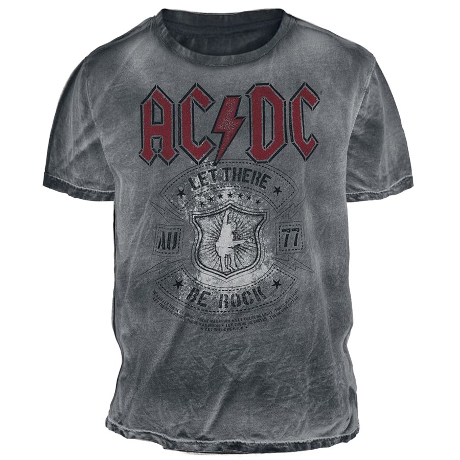 

Camiseta Vintage De Manga Corta Con Cuello Redondo Y Estampado De Hells Bells De ACDC Rock Band Para Hombre