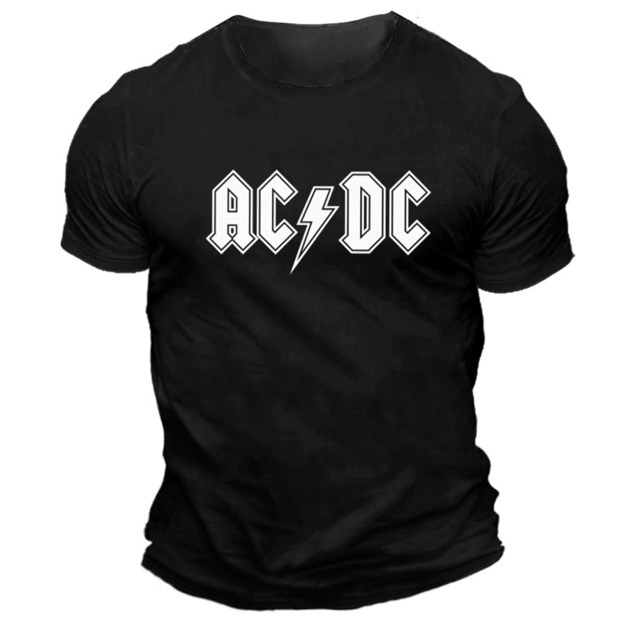 

Camiseta Vintage De Manga Corta Con Cuello Redondo Y Estampado De Hells Bells De ACDC Rock Band Para Hombre