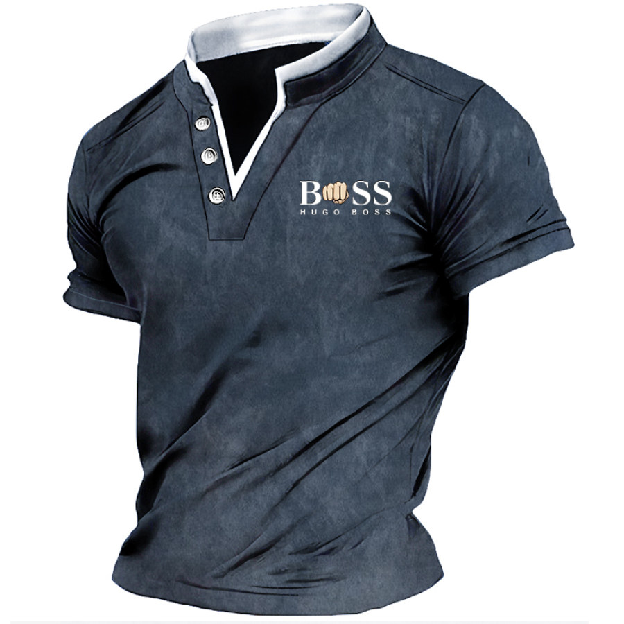 

Boss T-Shirt Mit V-Ausschnitt Und Kontrast-Print Für Herren