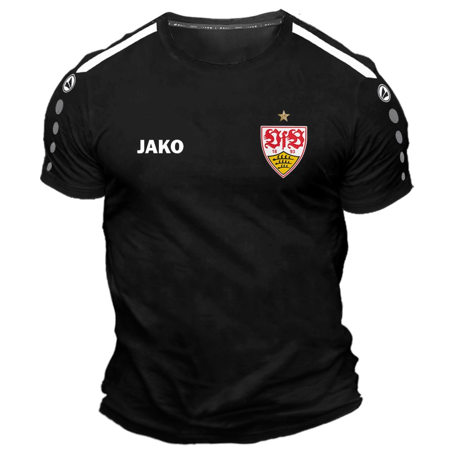 

Men's Bundesliga VfB Print Graphic Print Casual Crew Neck T-Shirt