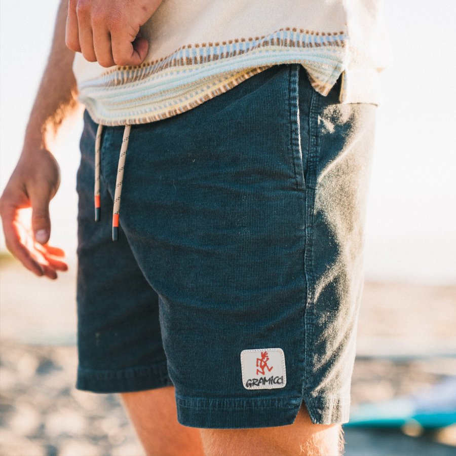 

Gramicci Men's Shorts Retro Corduroy 5 Inch Shorts Surf Beach Shorts Daily Casual