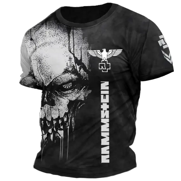 Men's Vintage Skull Rammstein Rock Band Print Daily Short Sleeve Crew Neck T-Shirt - Cotosen.com Men's Vintage Skull Rammstein Rock Band Print Daily Short Sleeve Crew Neck T-Shirt - Cotosen.com