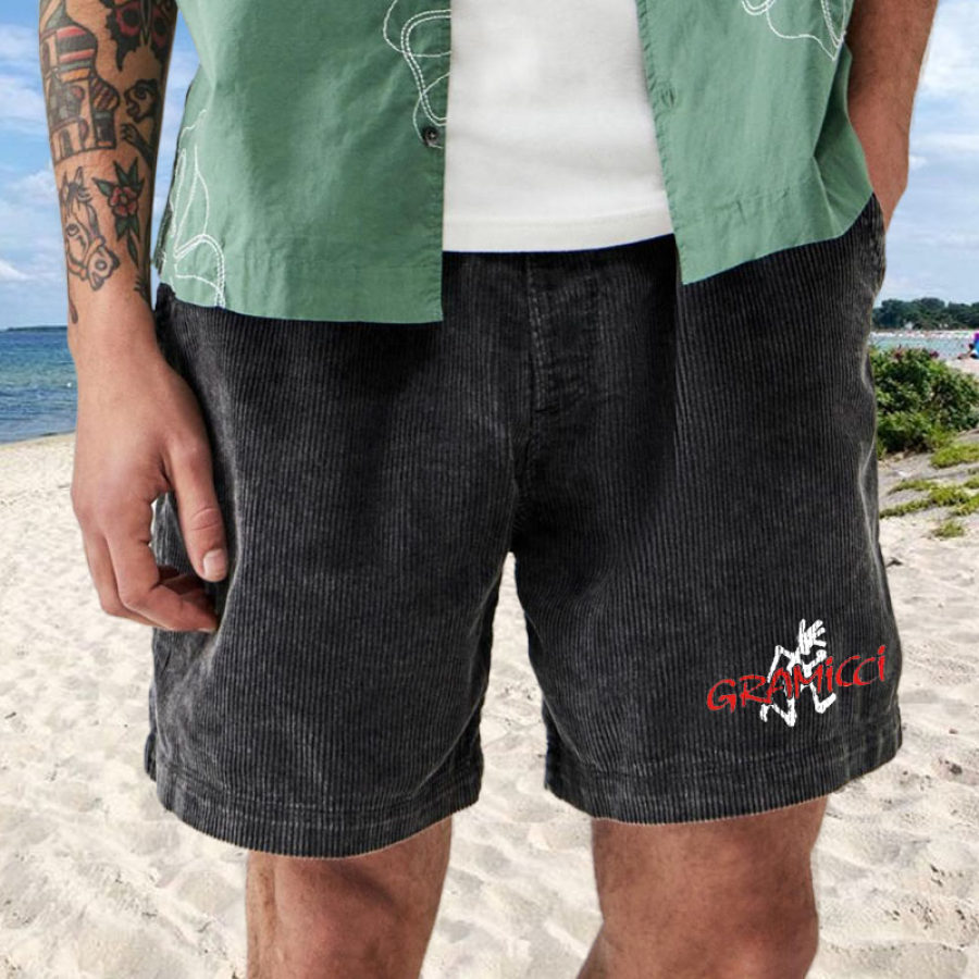 

Men's Surf Shorts Gramicci Retro Corduroy Beach Daily Casual Shorts