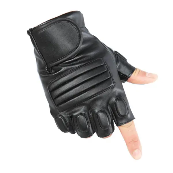 Men's PU Half Finger Soldier Outdoor Mountain Climbing And Riding Tactical Gloves - Villagenice.com 