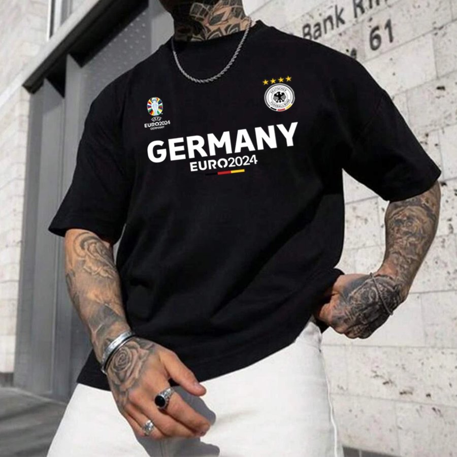 

Men's UEFA EURO 2024 Loose Short Sleeve Oversized T-Shirt