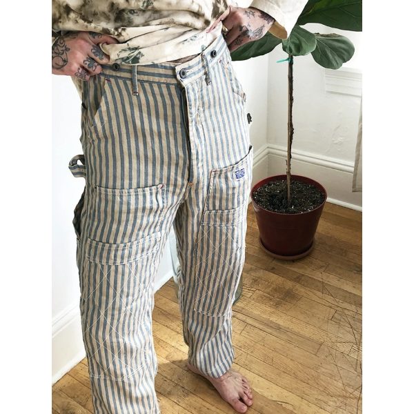 striped carpenter pants