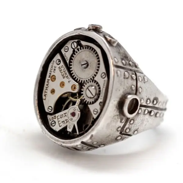 Functional precision mechanical dial clock design metal sense gear shape movement accessories ring - Stormnewstudio.com 