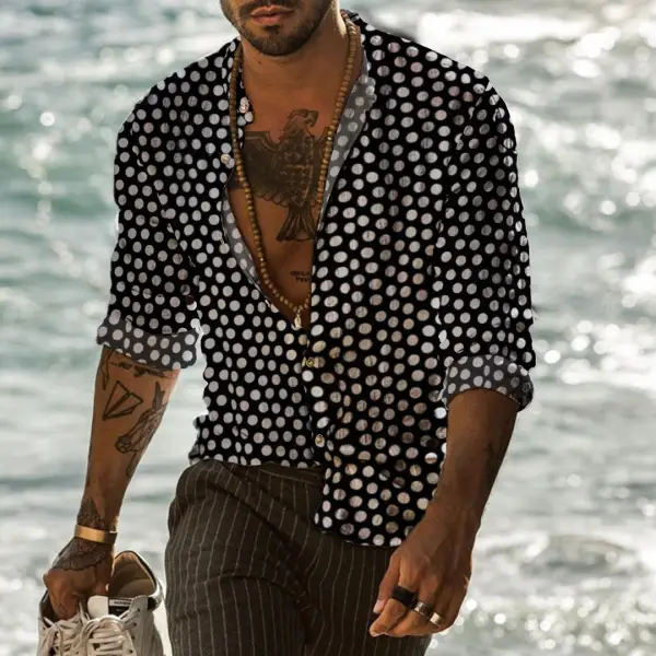 Casual Polka Dot Print Shirt - Fineesa.chimpone.com 