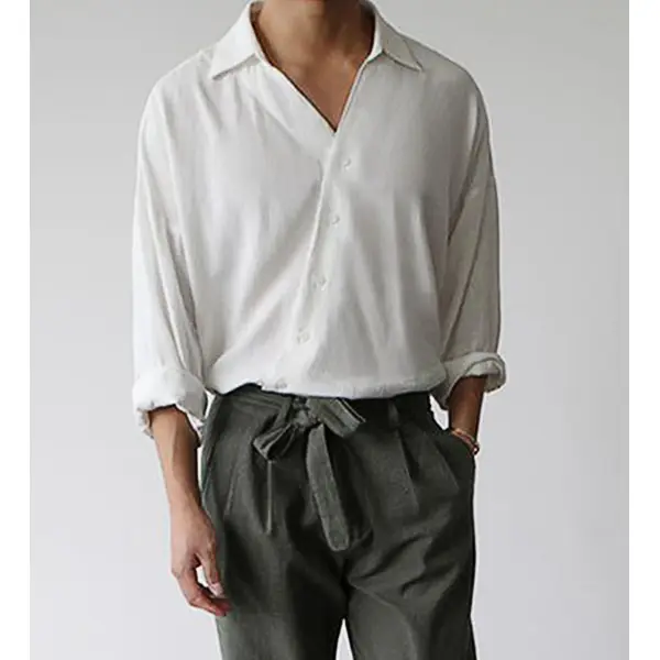 Gentleman Plain Temperament Long-sleeved Shirt - Stormnewstudio.com 