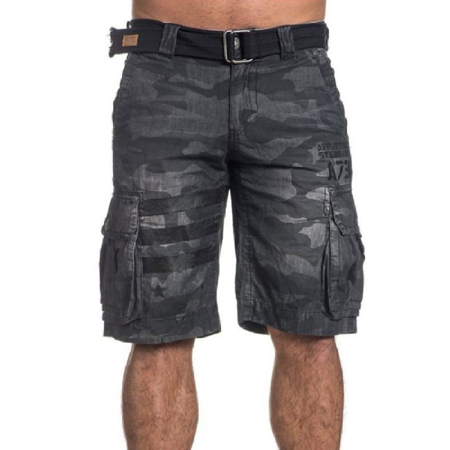

Mens wear-resistant printed shorts