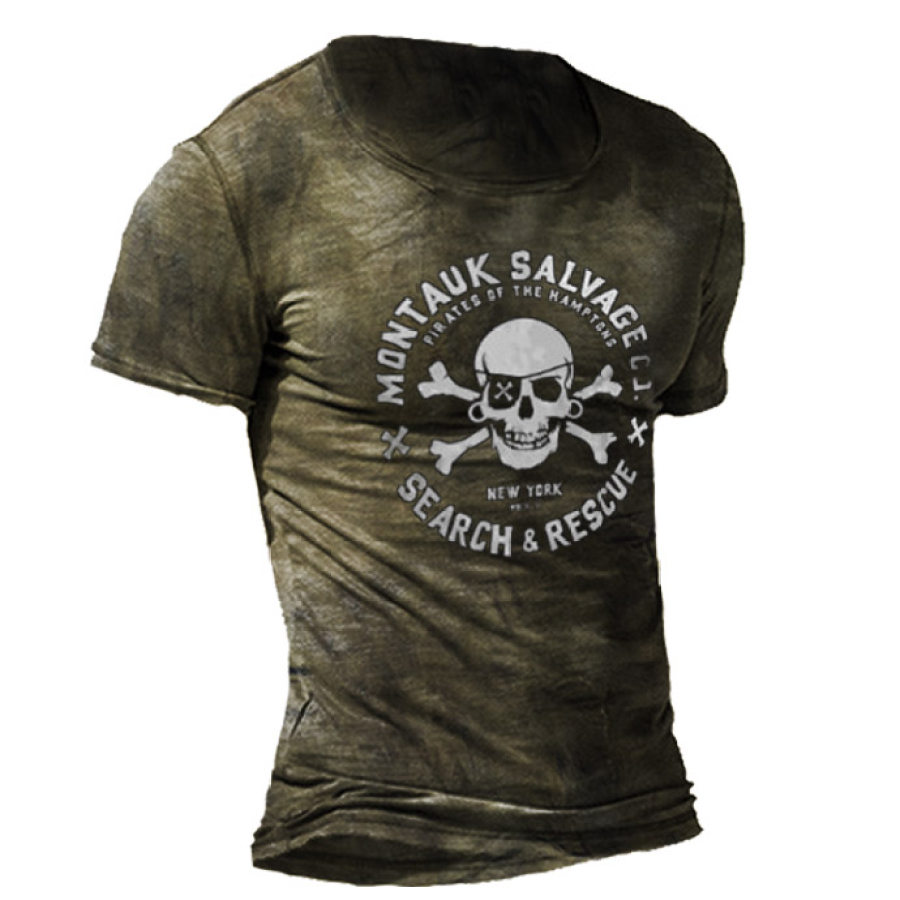 

Fashion retro casual short-sleeved skull T-shirt